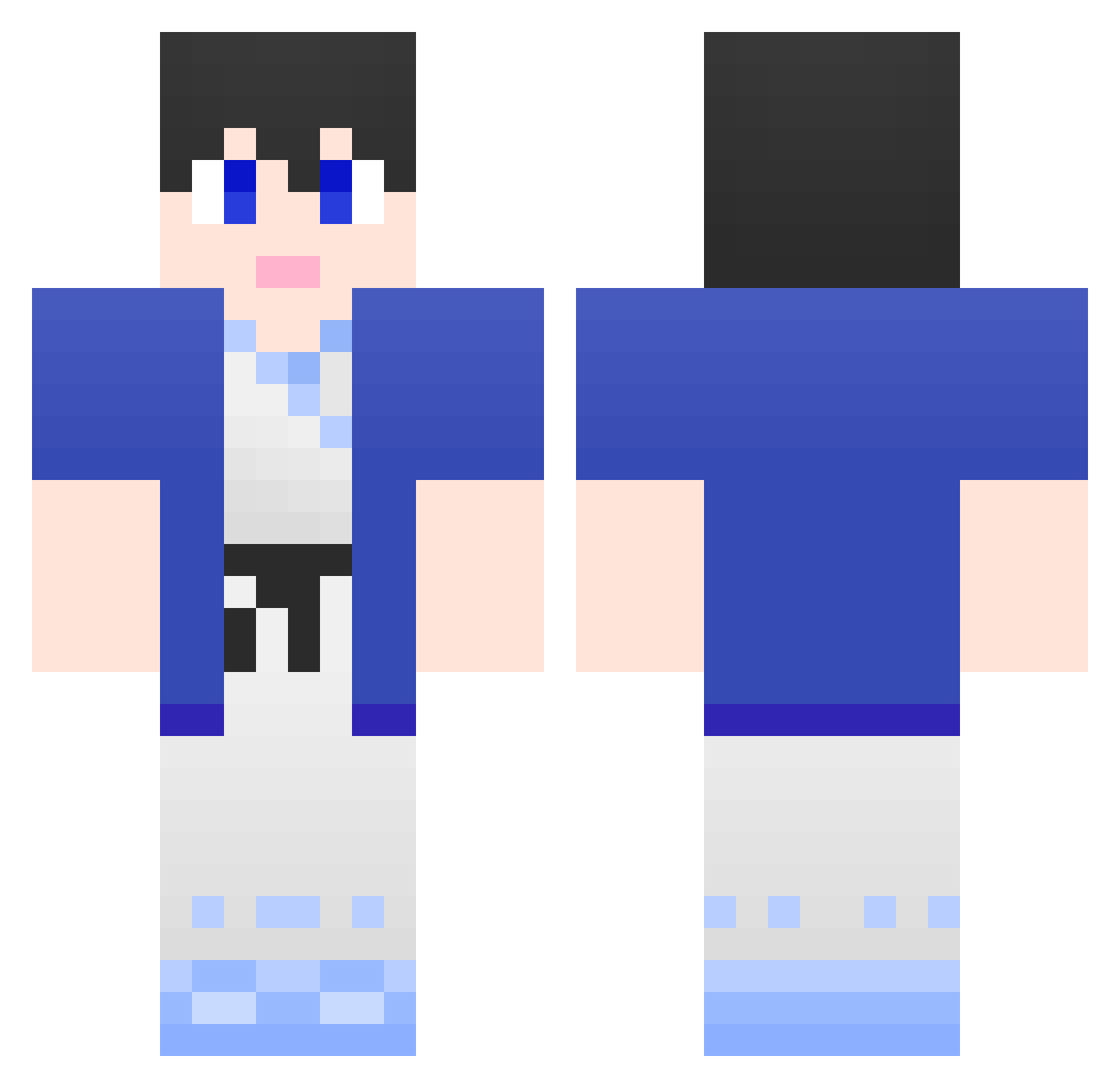 TearingParadise Minecraft skin, front and back view