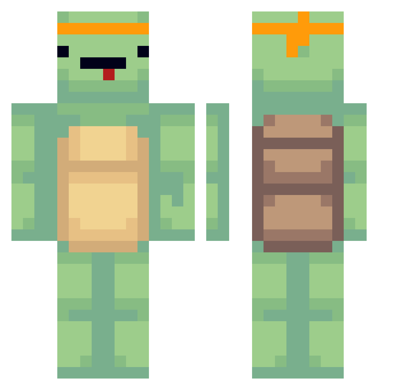 Shuuuhei Minecraft skin, front and back view