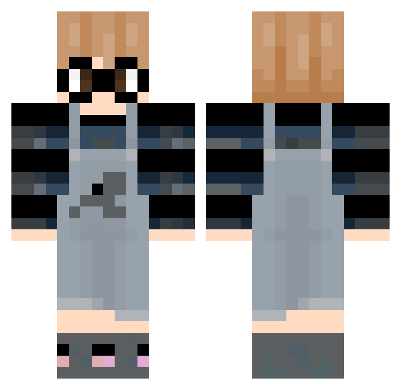 bigupmax Minecraft skin, front and back view