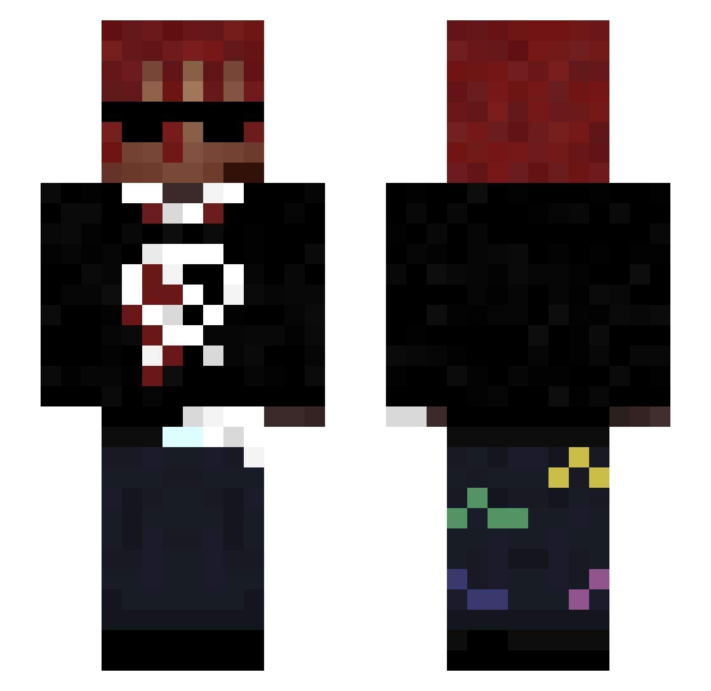h0evan Minecraft skin, front and back view