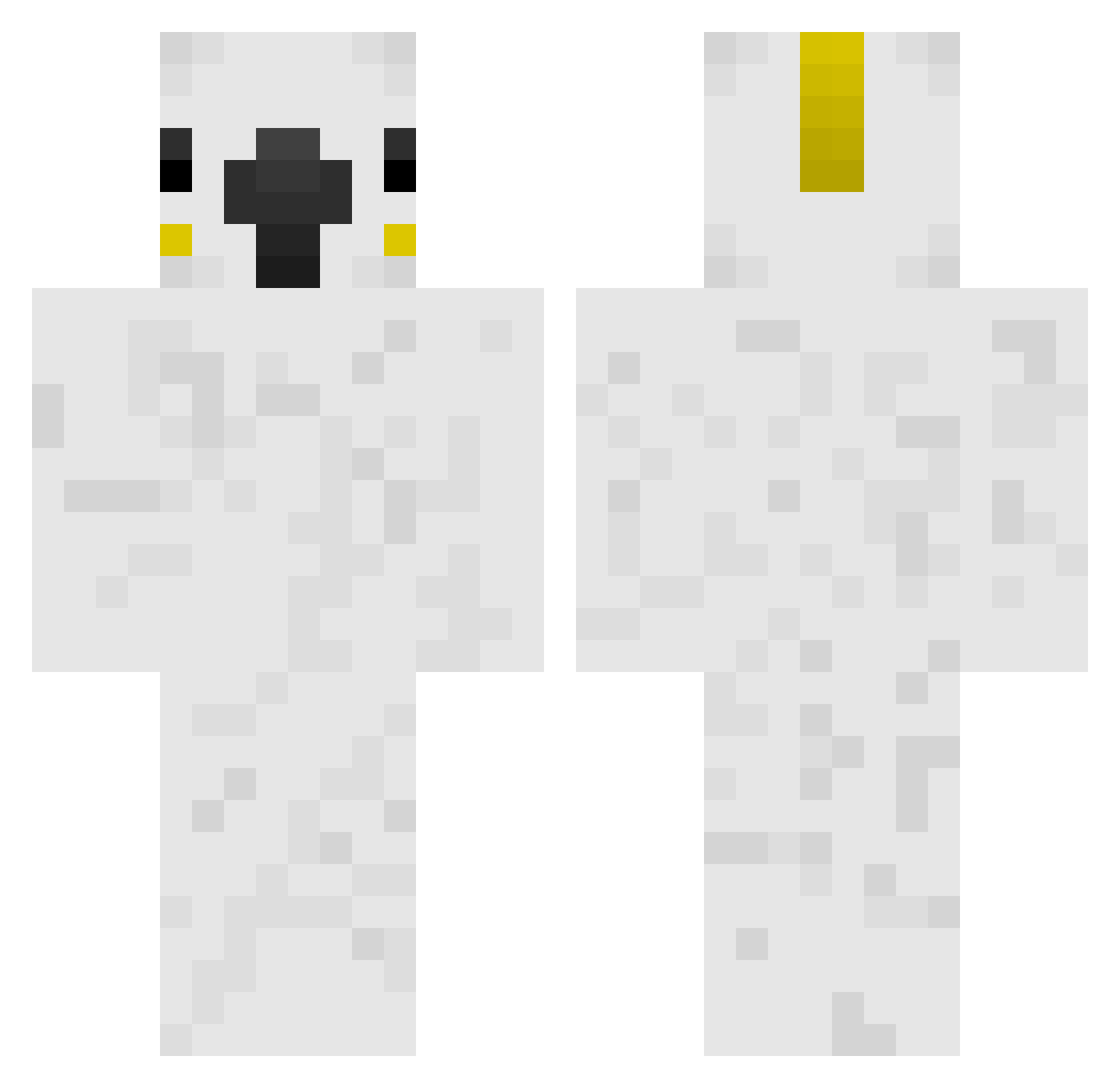 BigNuz Minecraft skin, front and back view