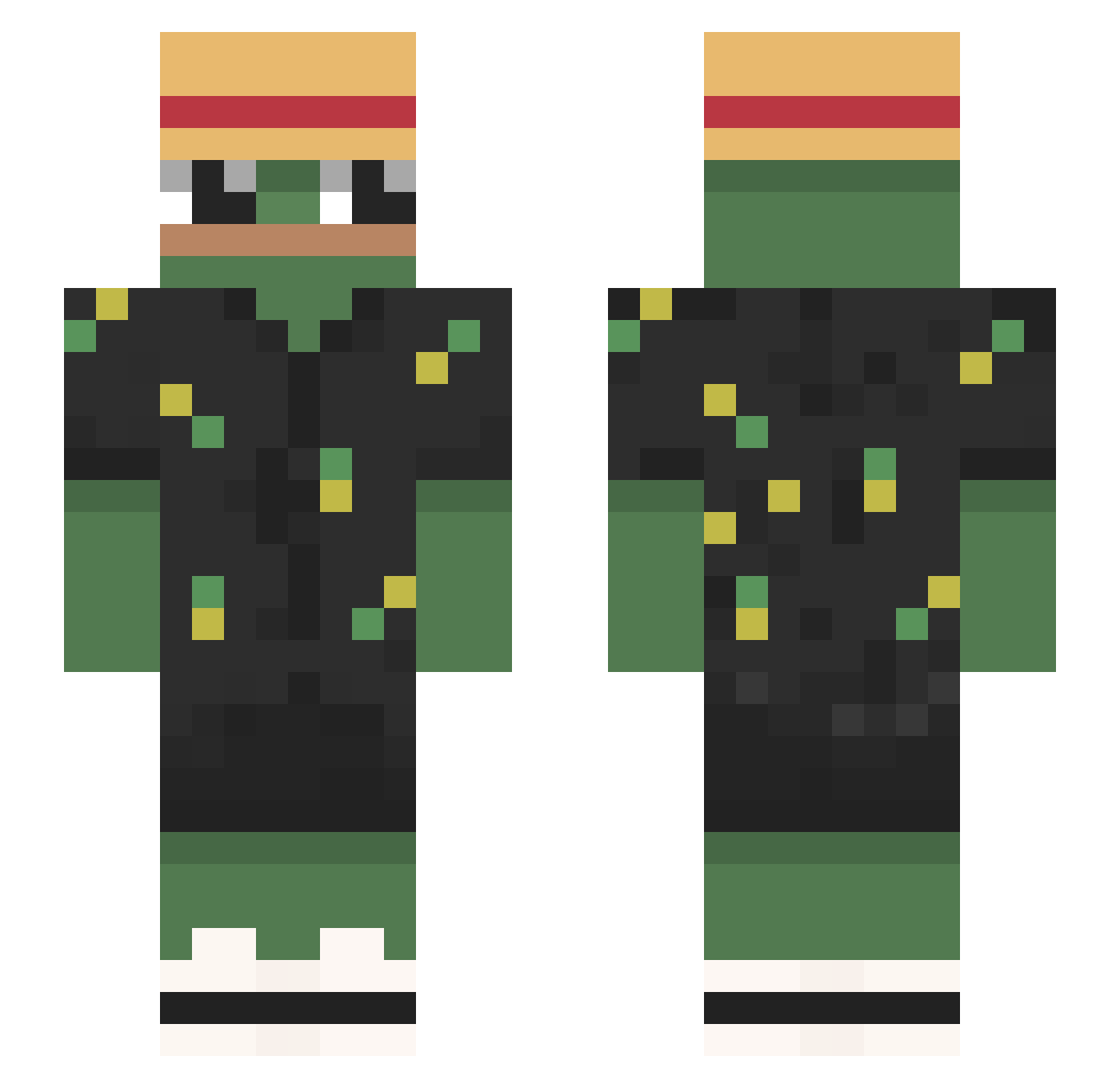 bagplcoaie Minecraft skin, front and back view