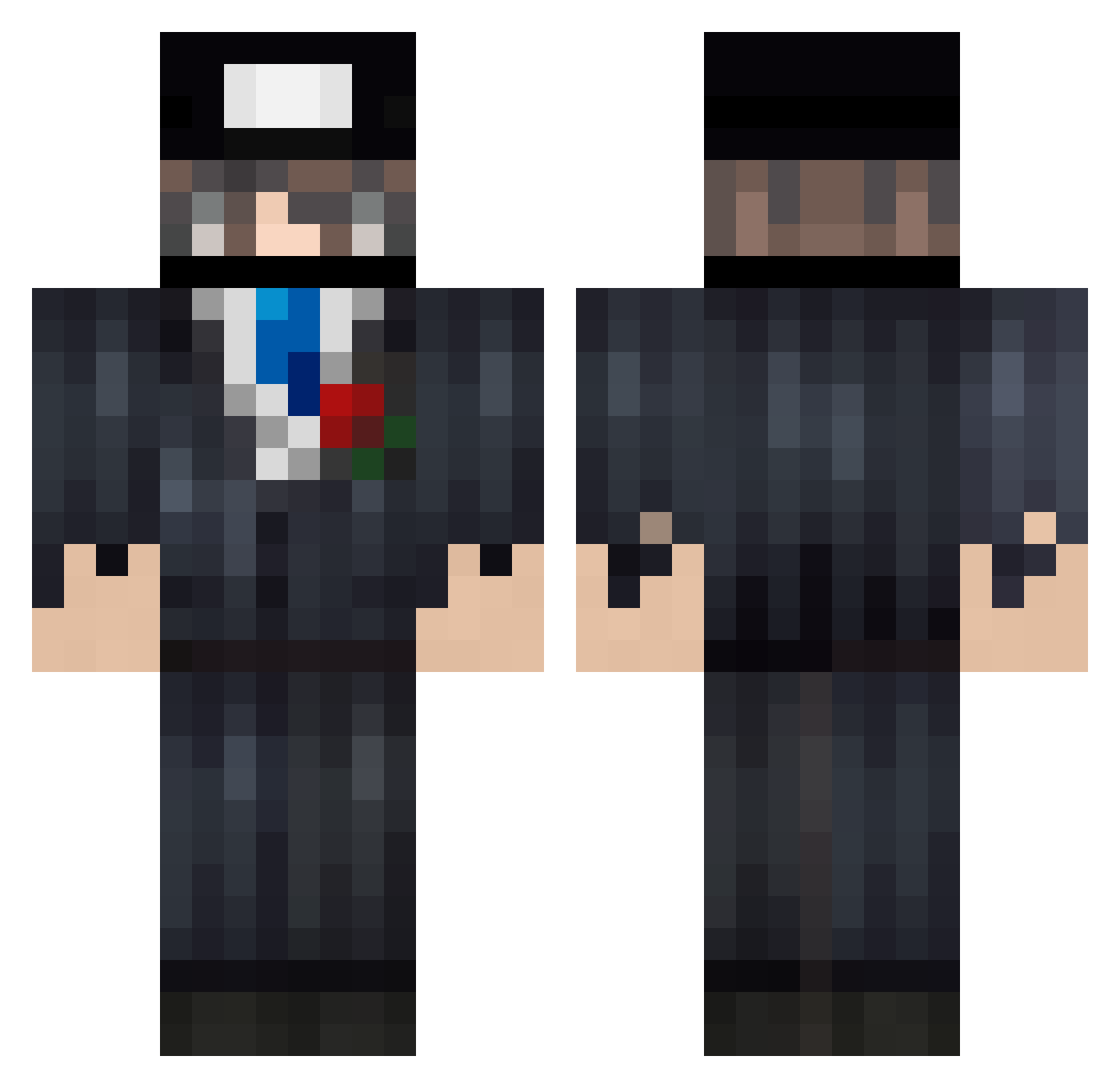 norwest Minecraft skin, front and back view