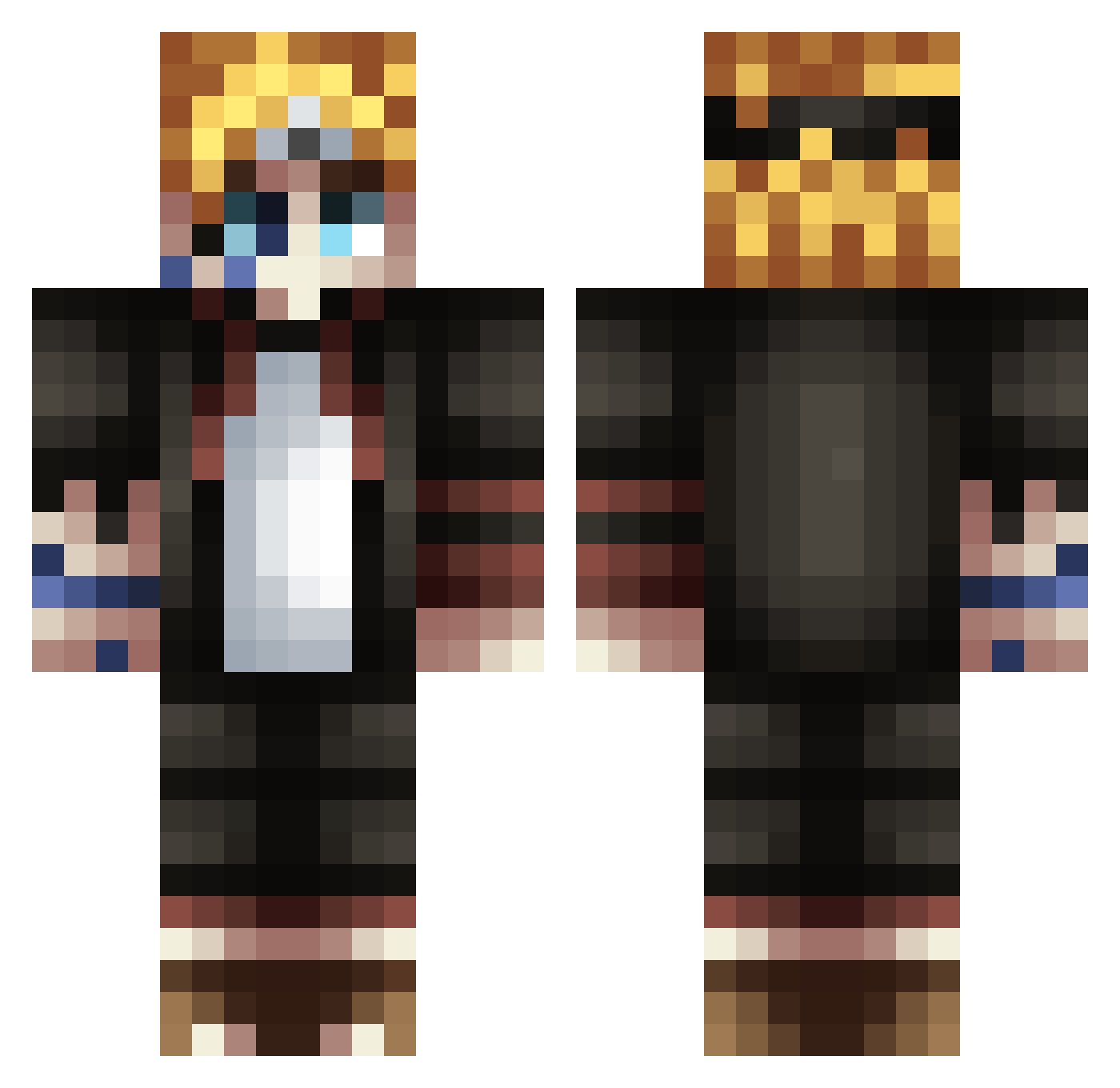 Tysoona Minecraft skin, front and back view