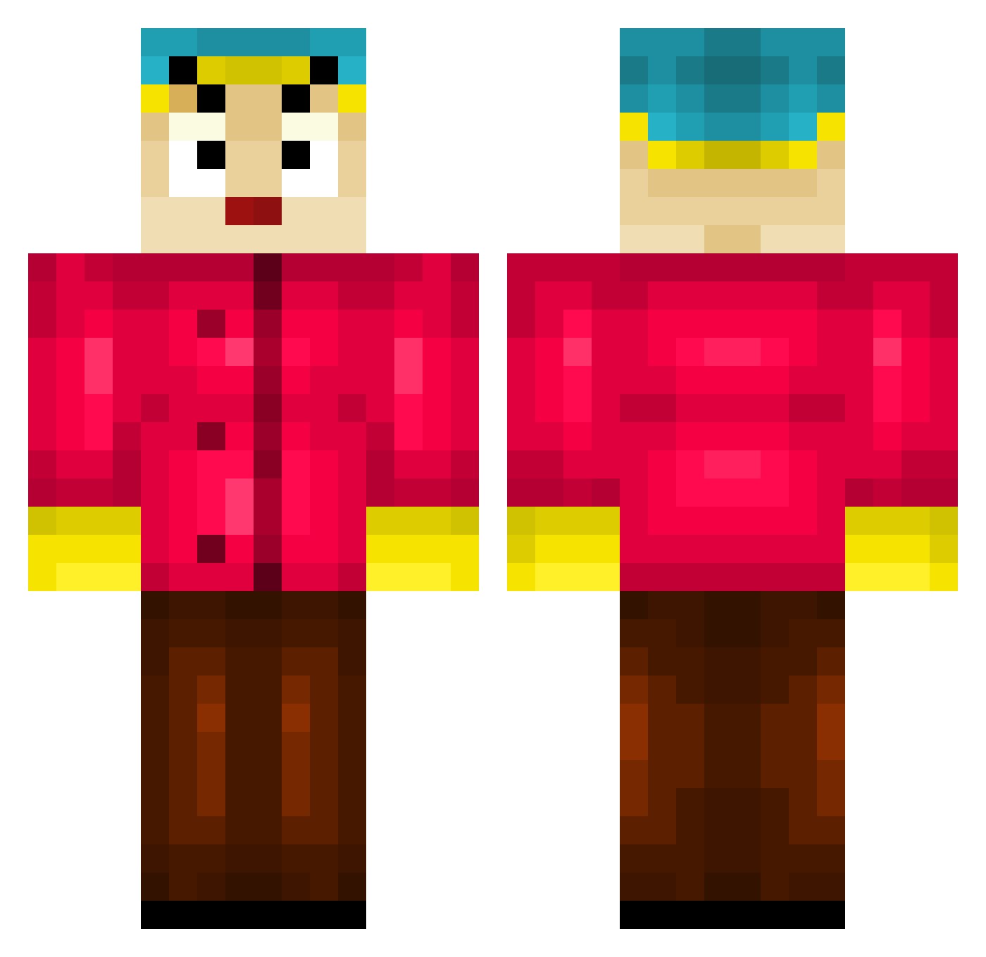 StupidDingus676 Minecraft skin, front and back view