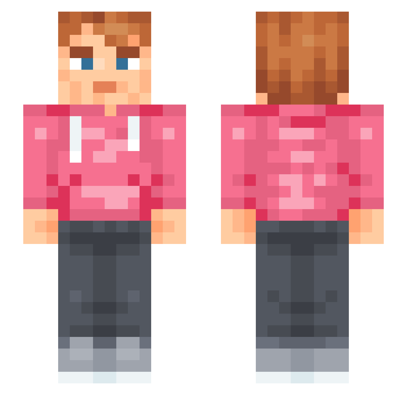 UnceasingElf007 Minecraft skin, front and back view