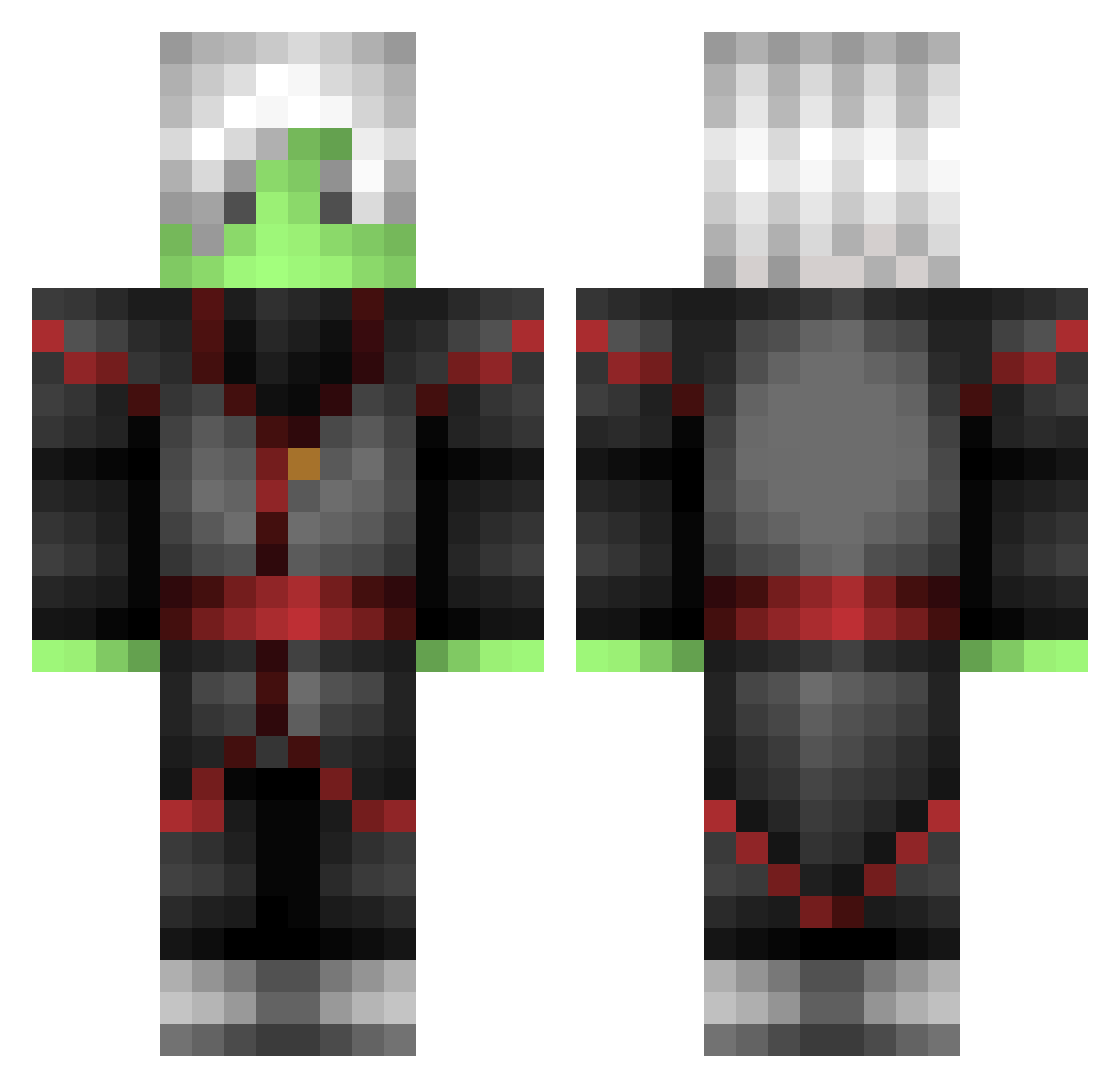 LightPup Minecraft skin, front and back view