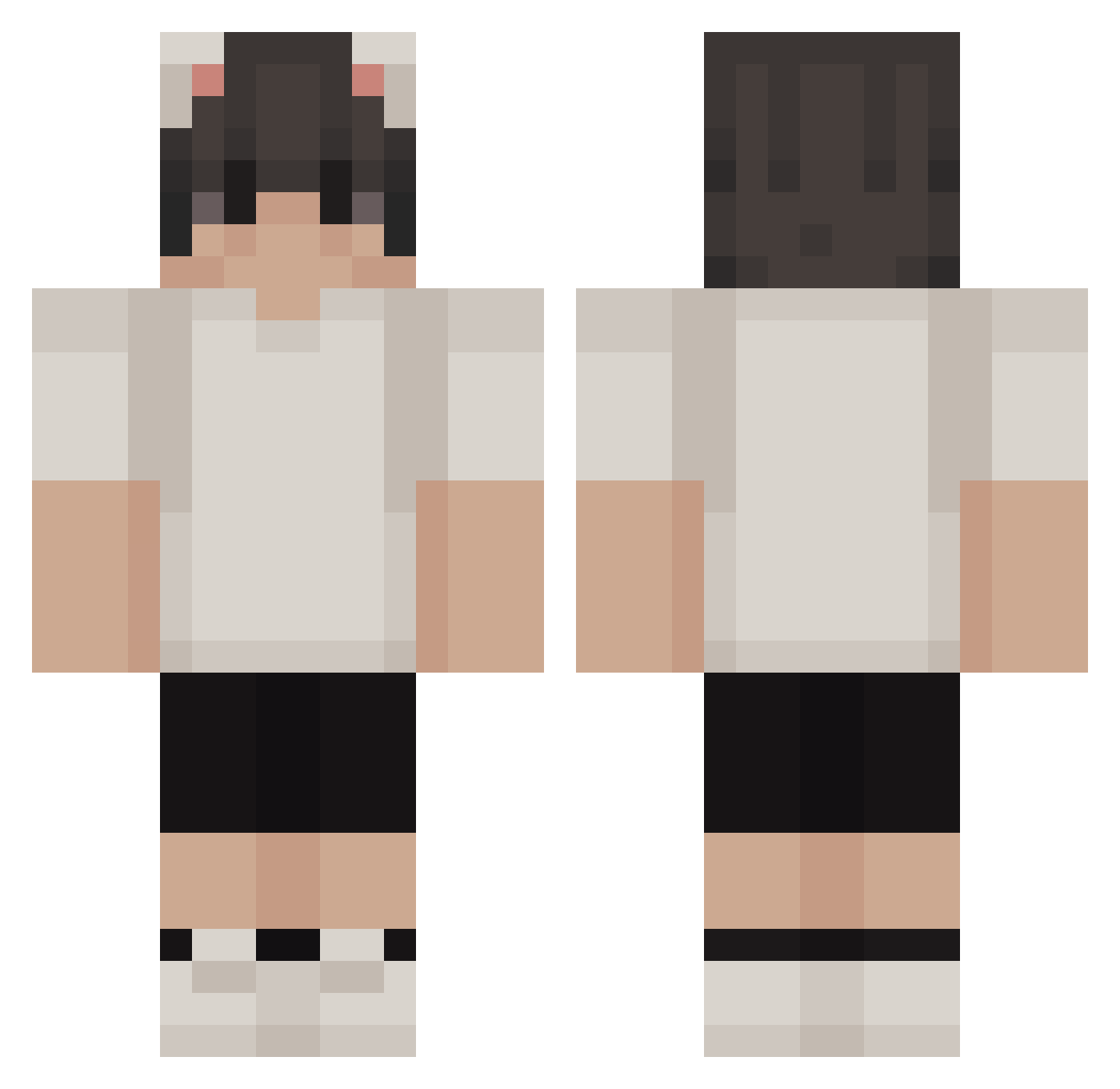 Dyldankat Minecraft skin, front and back view