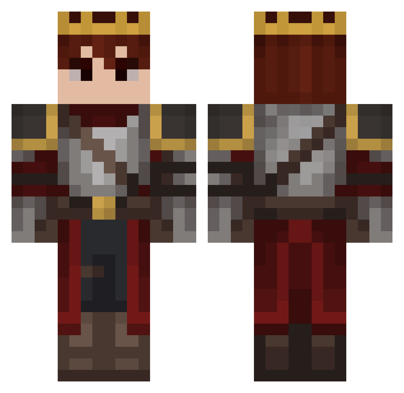 Tomedn Minecraft skin, front and back view