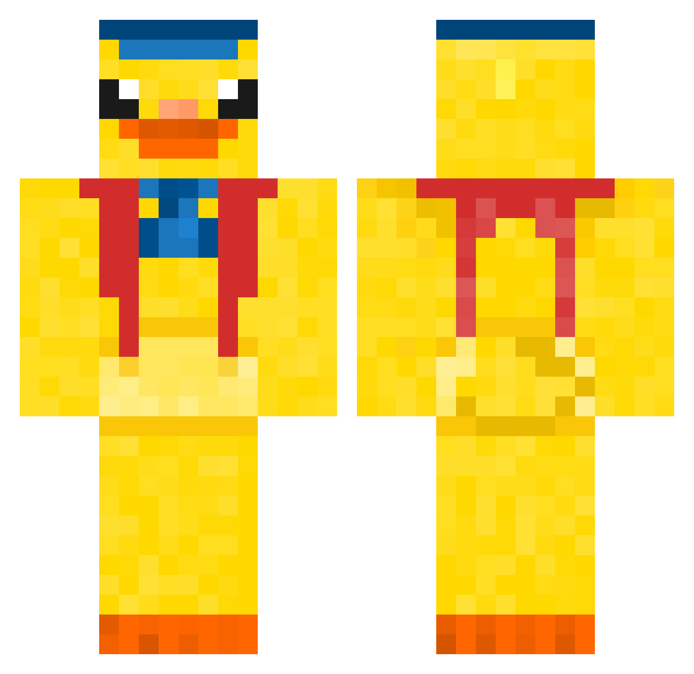 burning_K Minecraft skin, front and back view