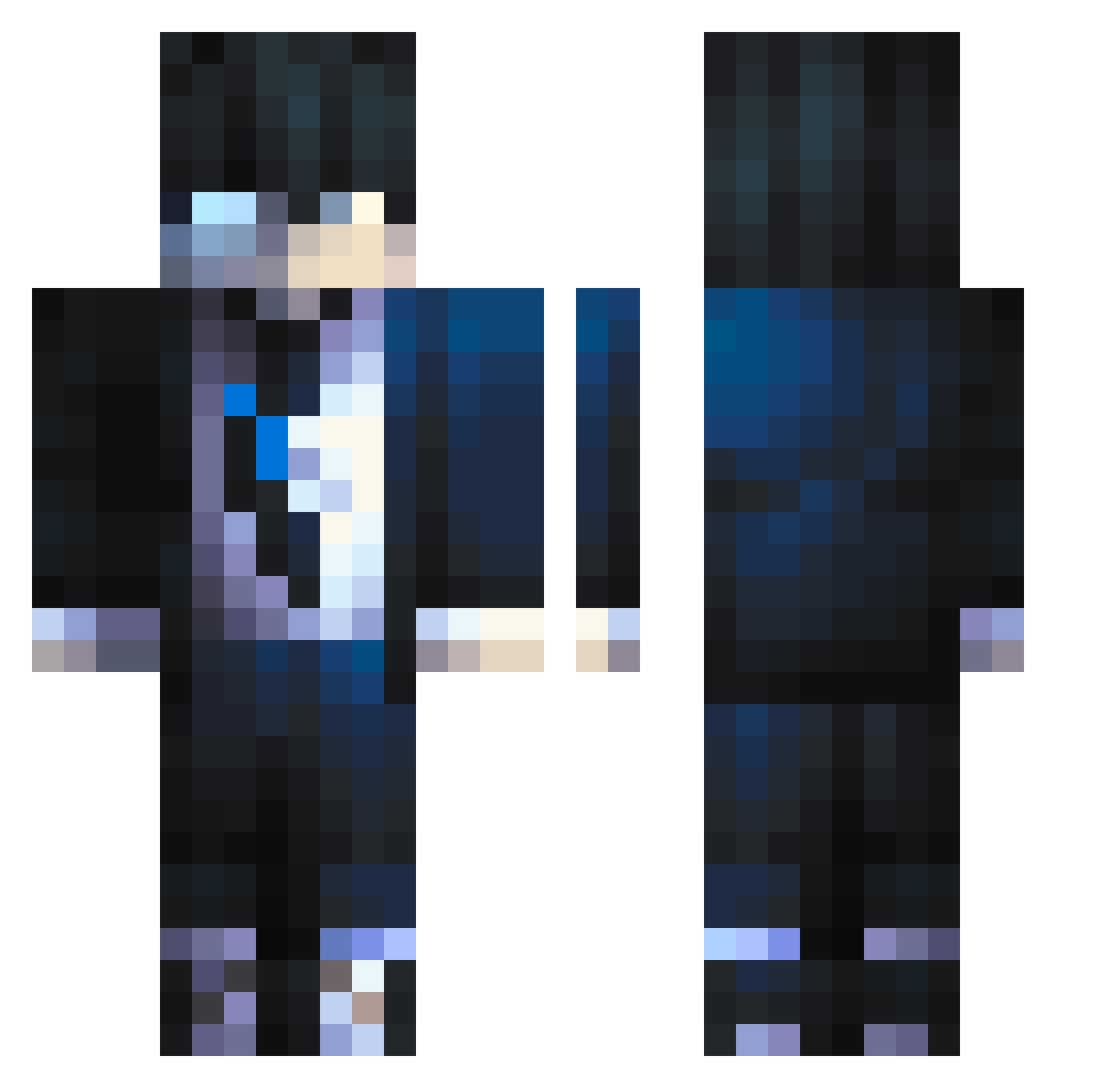 AshenAutumn Minecraft skin, front and back view