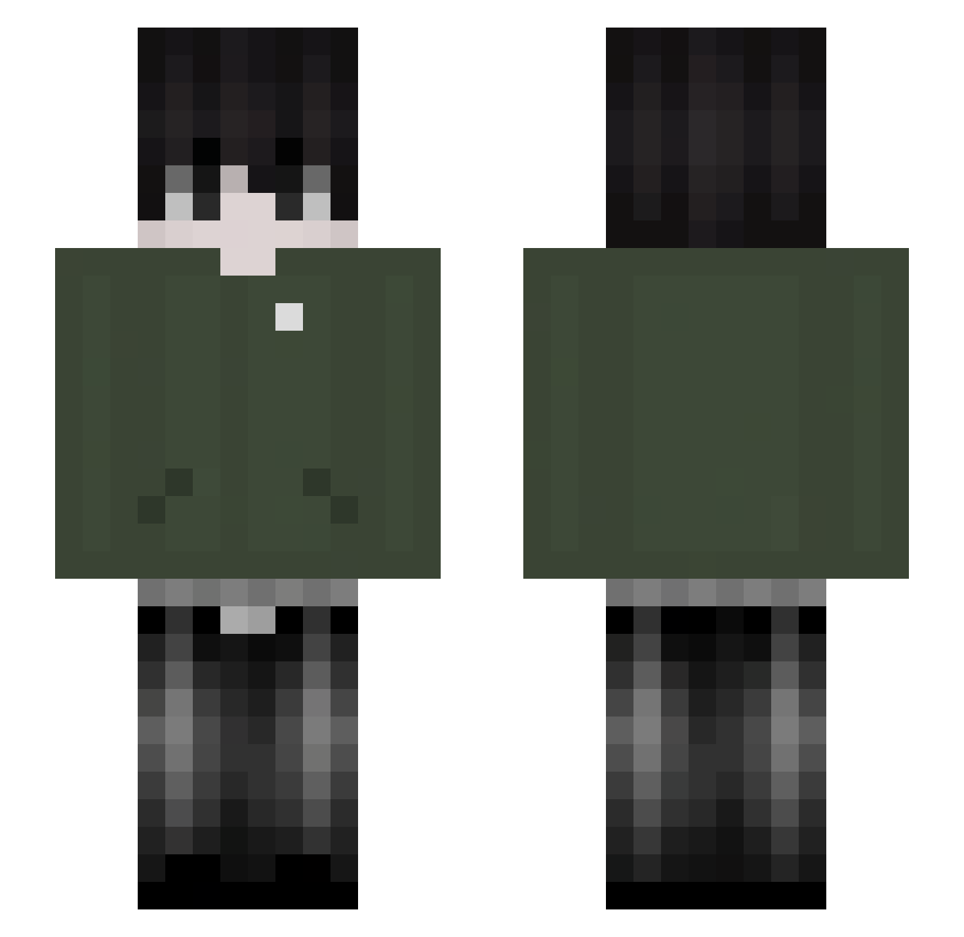 Wave_Ryan Minecraft skin, front and back view