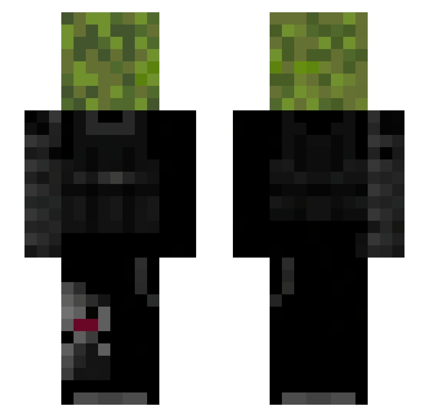 Musgoo Minecraft skin, front and back view