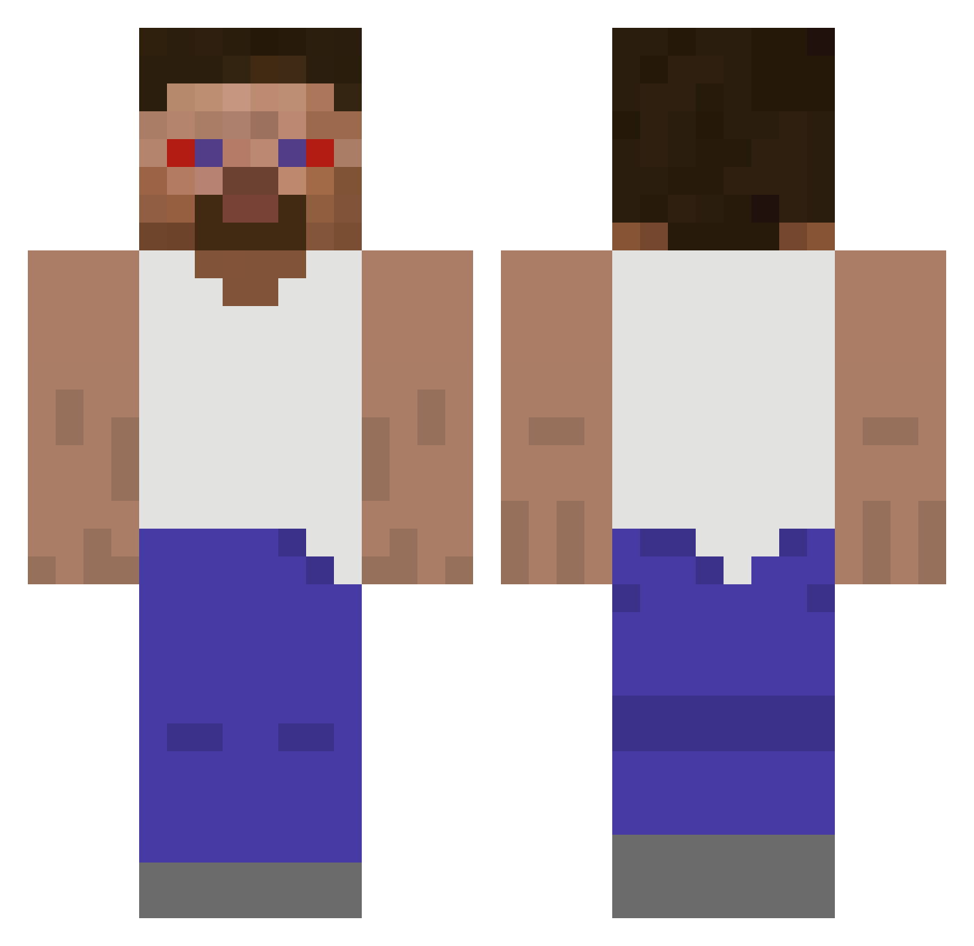 mrmrPancake Minecraft skin, front and back view