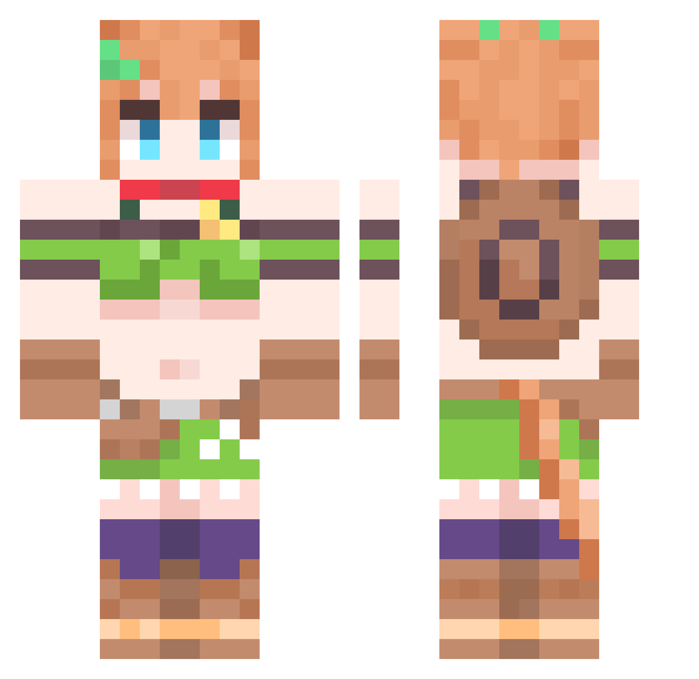 duurandal Minecraft skin, front and back view