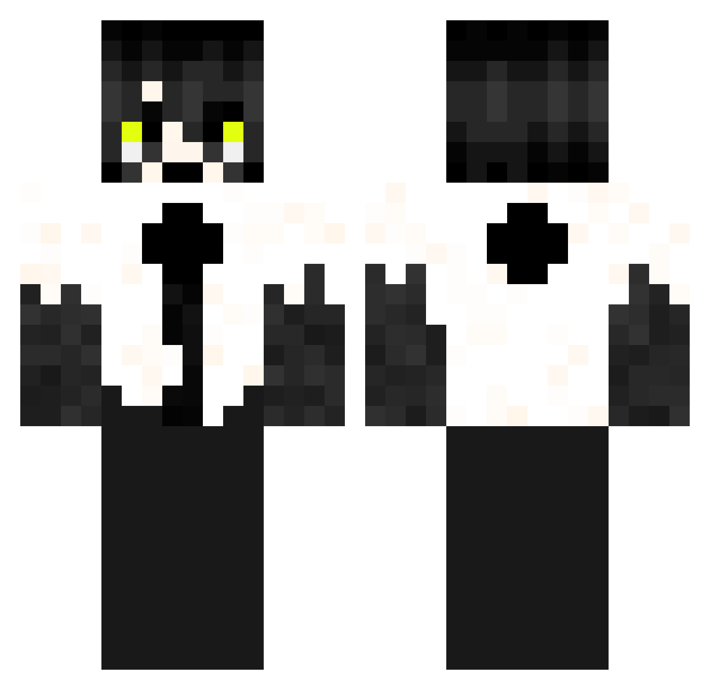 kapszl Minecraft skin, front and back view