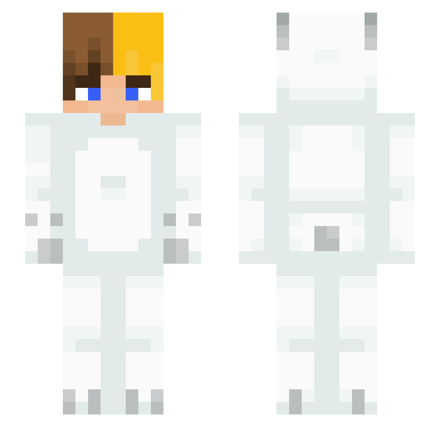 Luulight Minecraft skin, front and back view