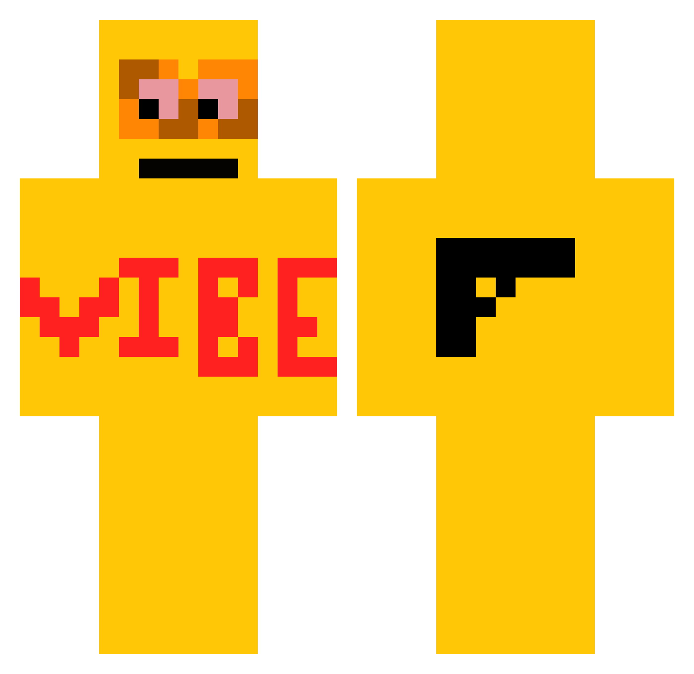 ApingoYT Minecraft skin, front and back view