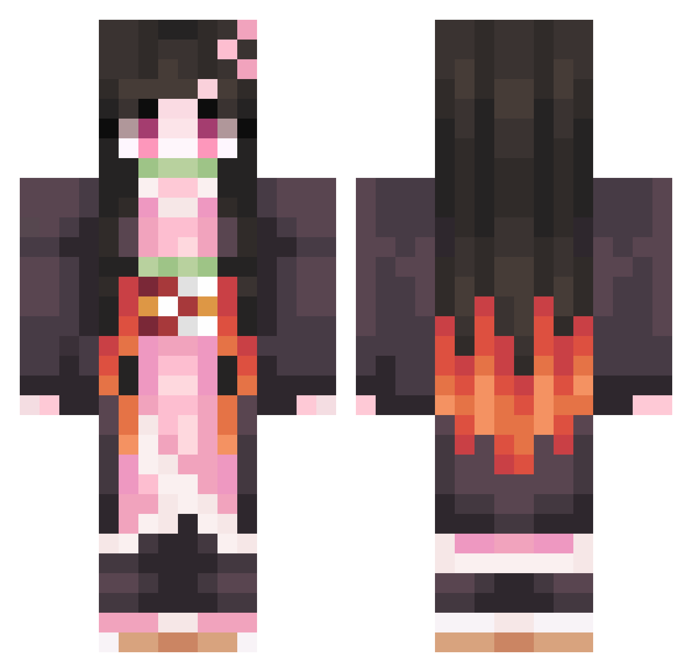 devil9000 Minecraft skin, front and back view
