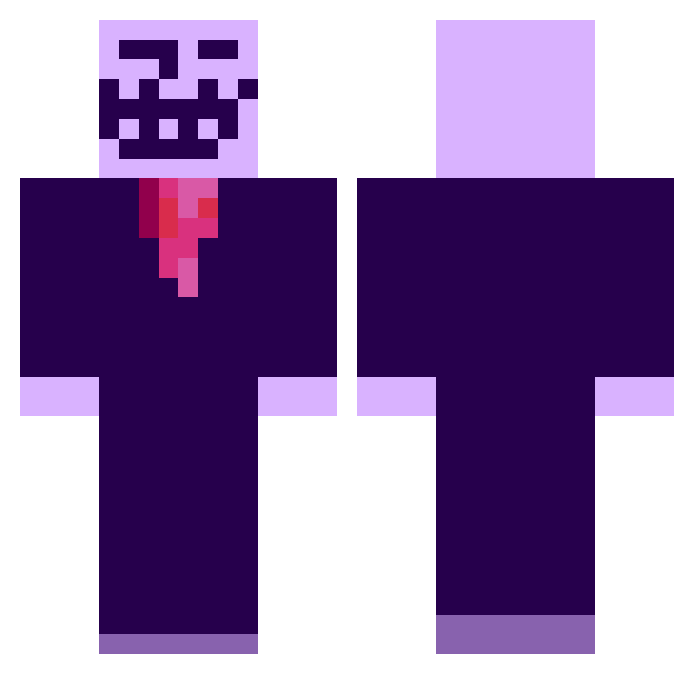 Webzz28 Minecraft skin, front and back view