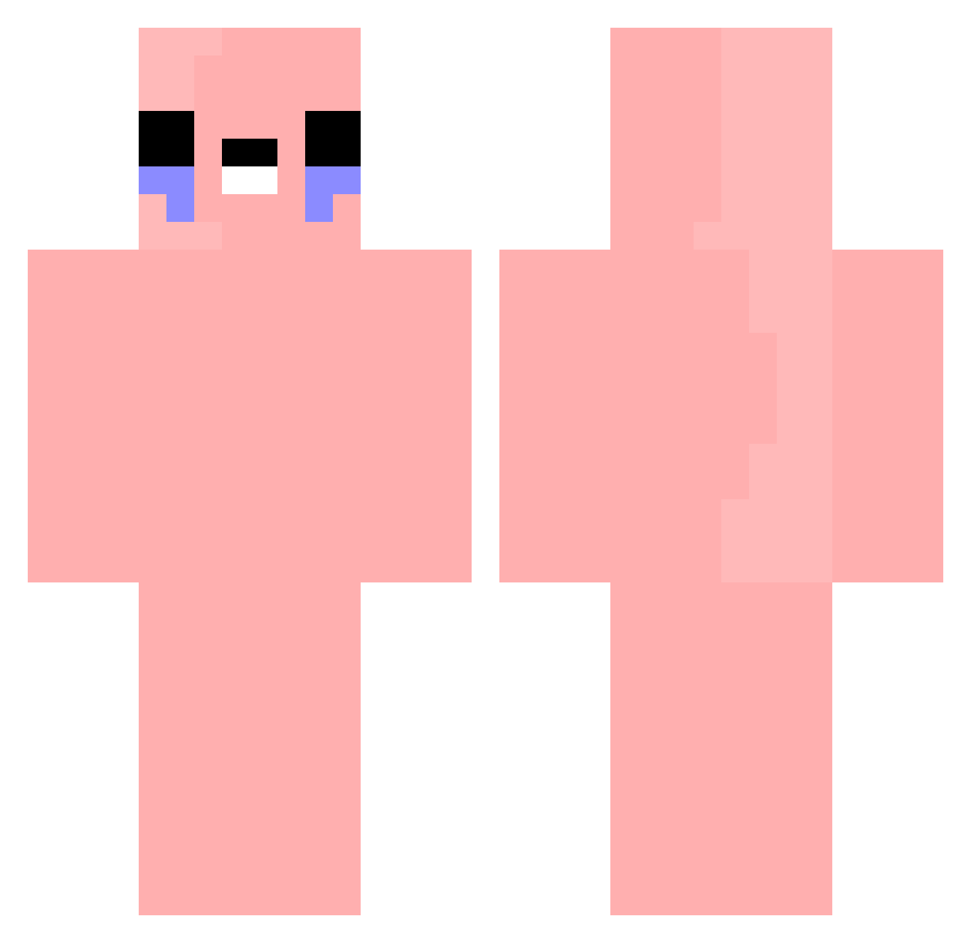 Cha0sQueen Minecraft skin, front and back view