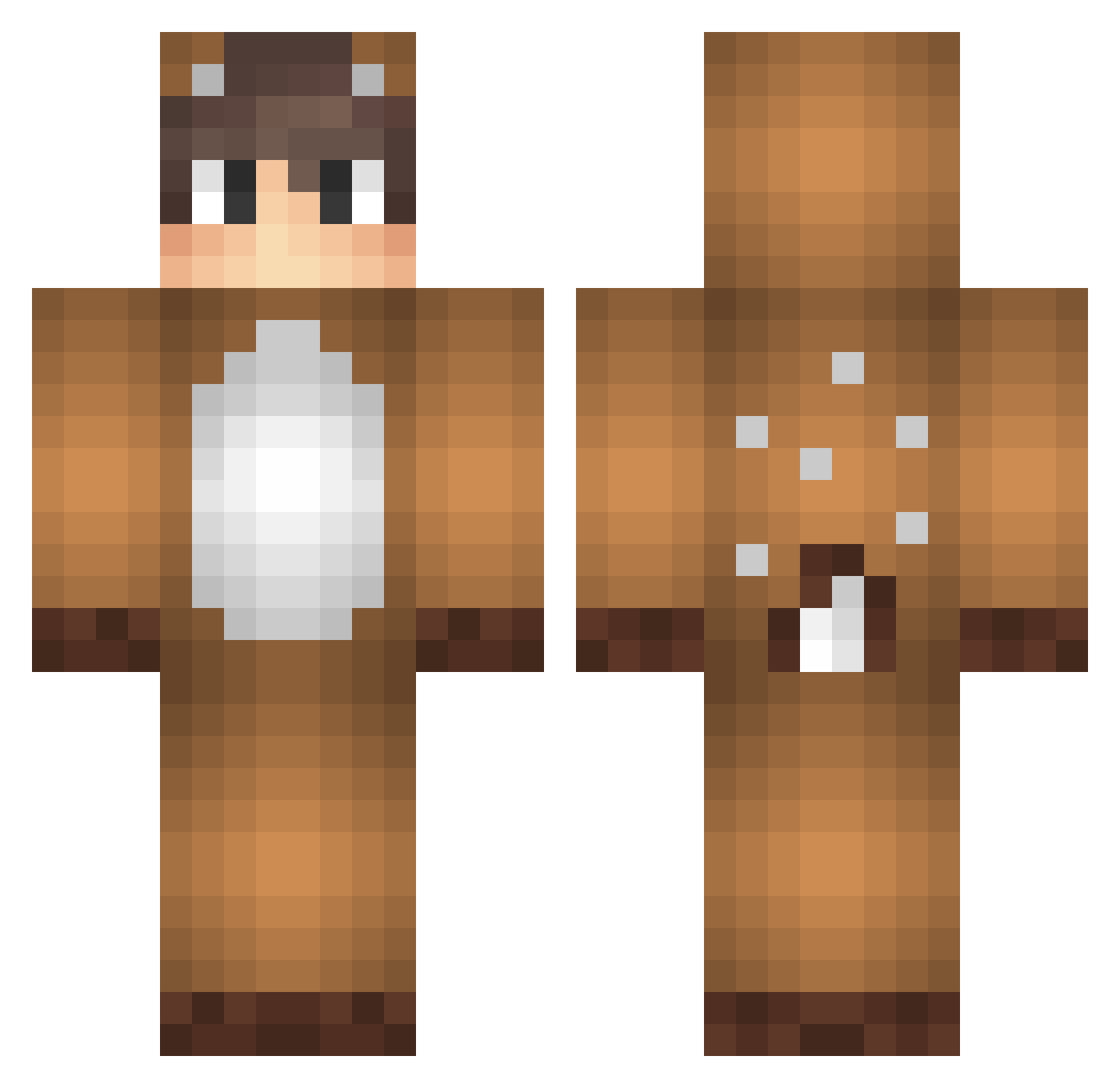 Caused Minecraft skin, front and back view