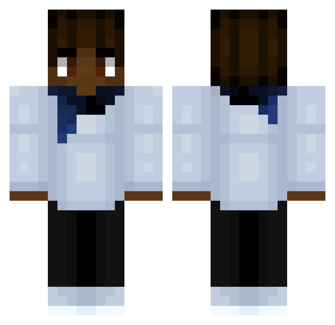Viridian Minecraft skin, front and back view