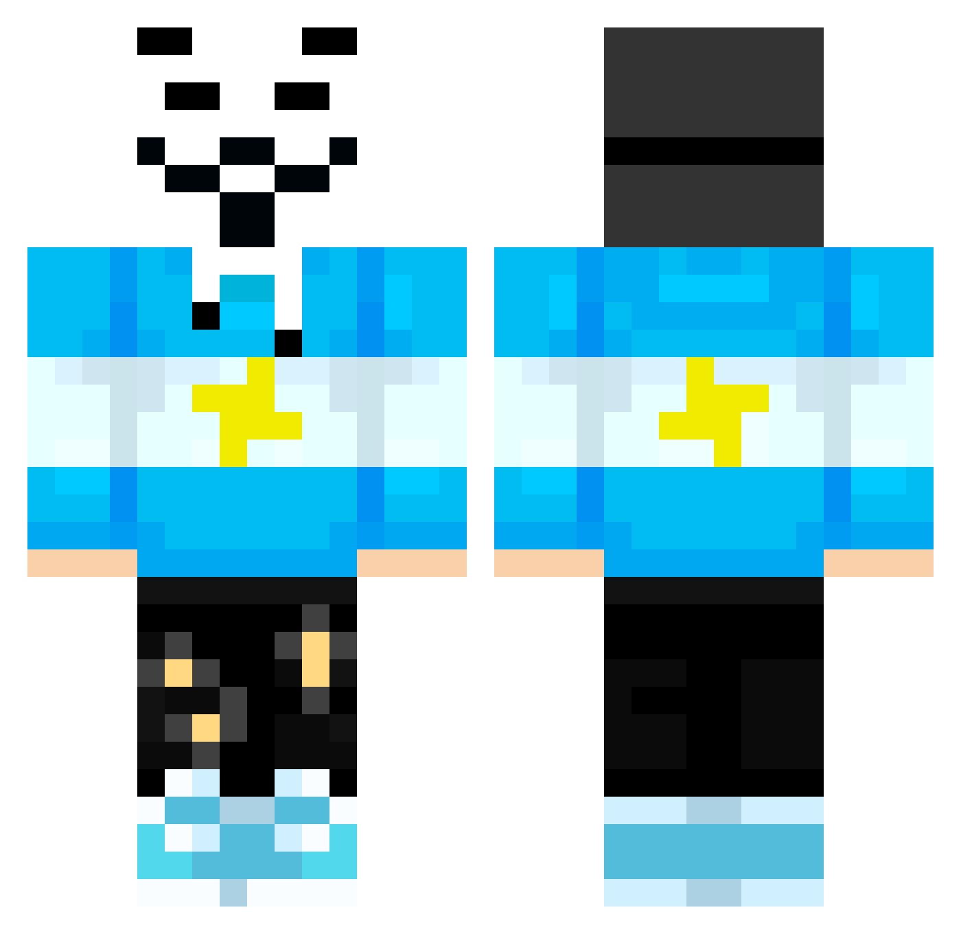 Nico123_PvP Minecraft skin, front and back view