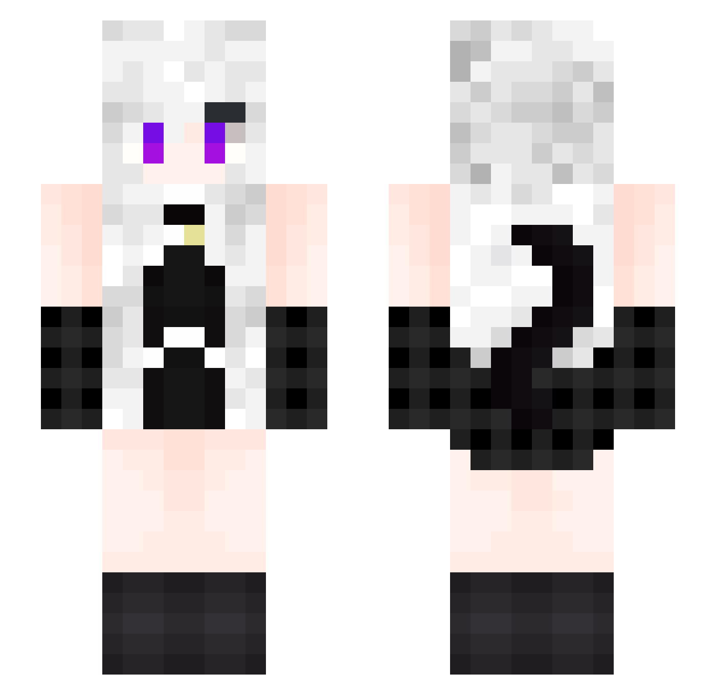KYXJR Minecraft skin, front and back view