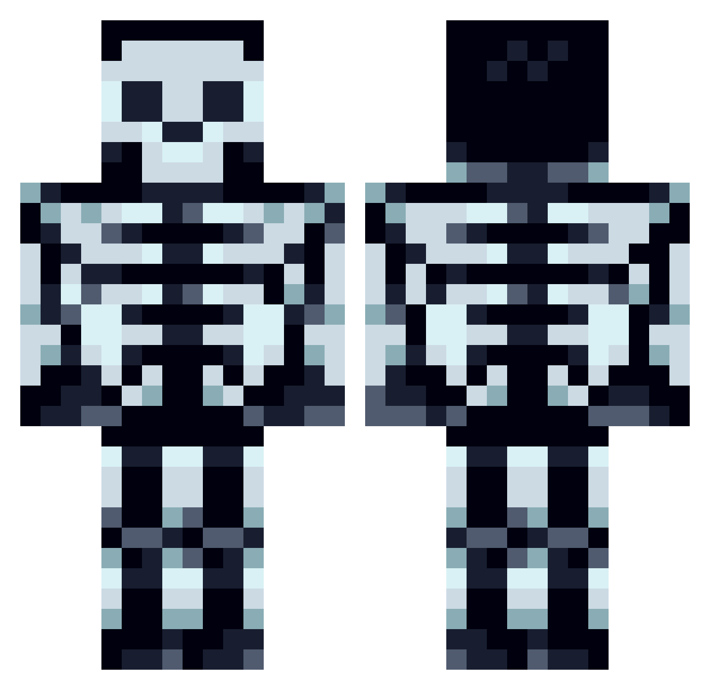 Lunatic____ Minecraft skin, front and back view