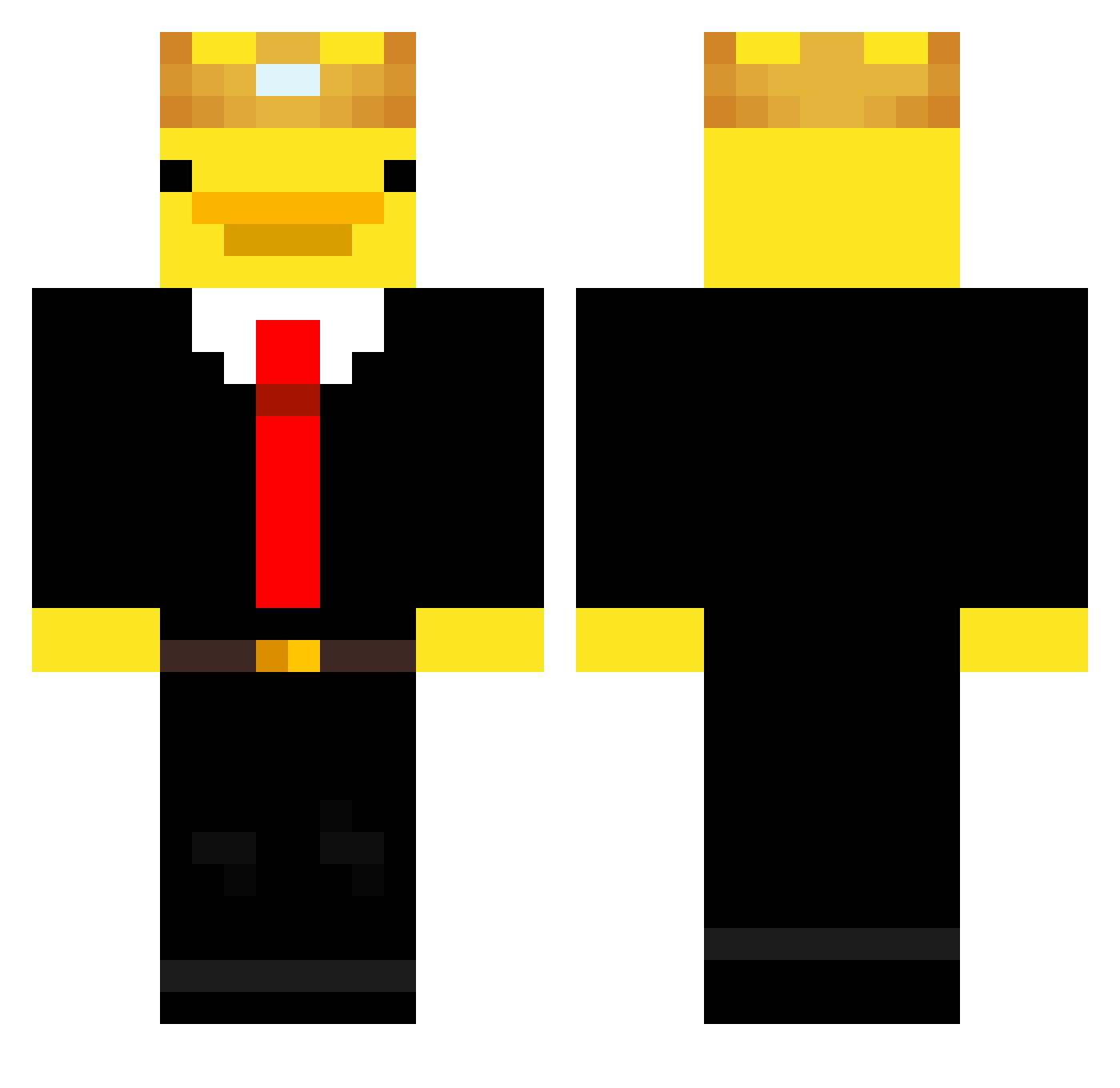 chainsawman987 Minecraft skin, front and back view