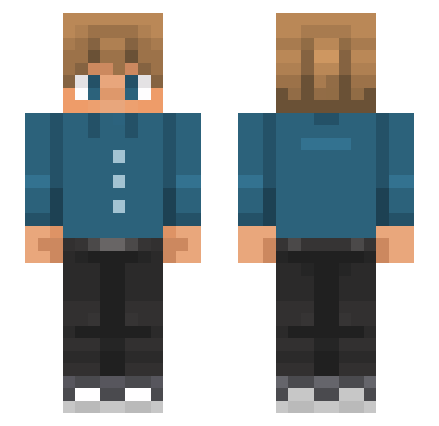 itzLi0 Minecraft skin, front and back view