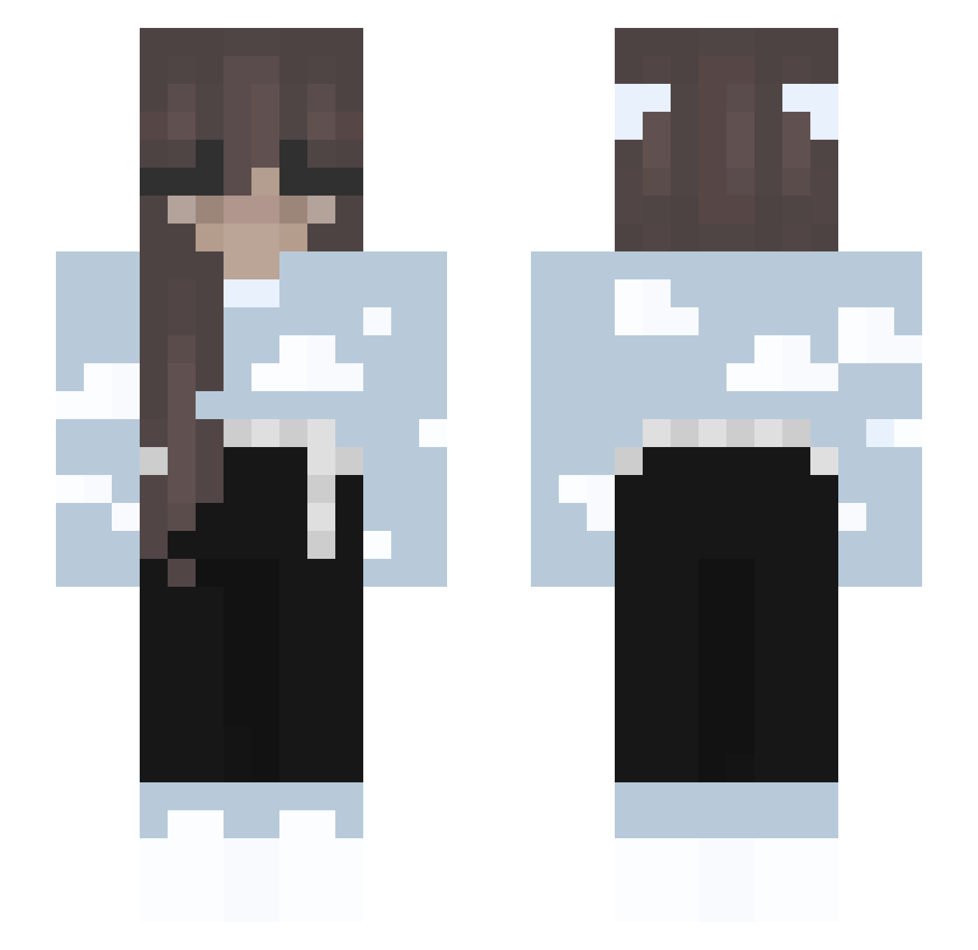 Nuageeuh Minecraft skin, front and back view