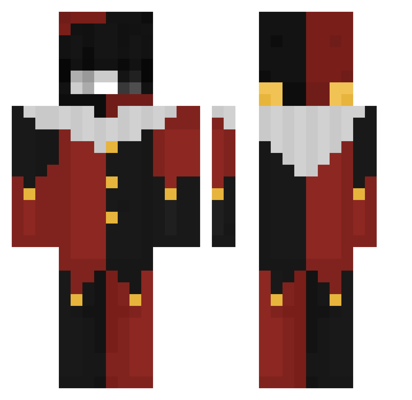 Kazwold Minecraft skin, front and back view
