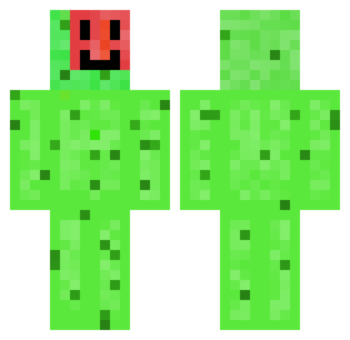 FruigyMC Minecraft skin, front and back view