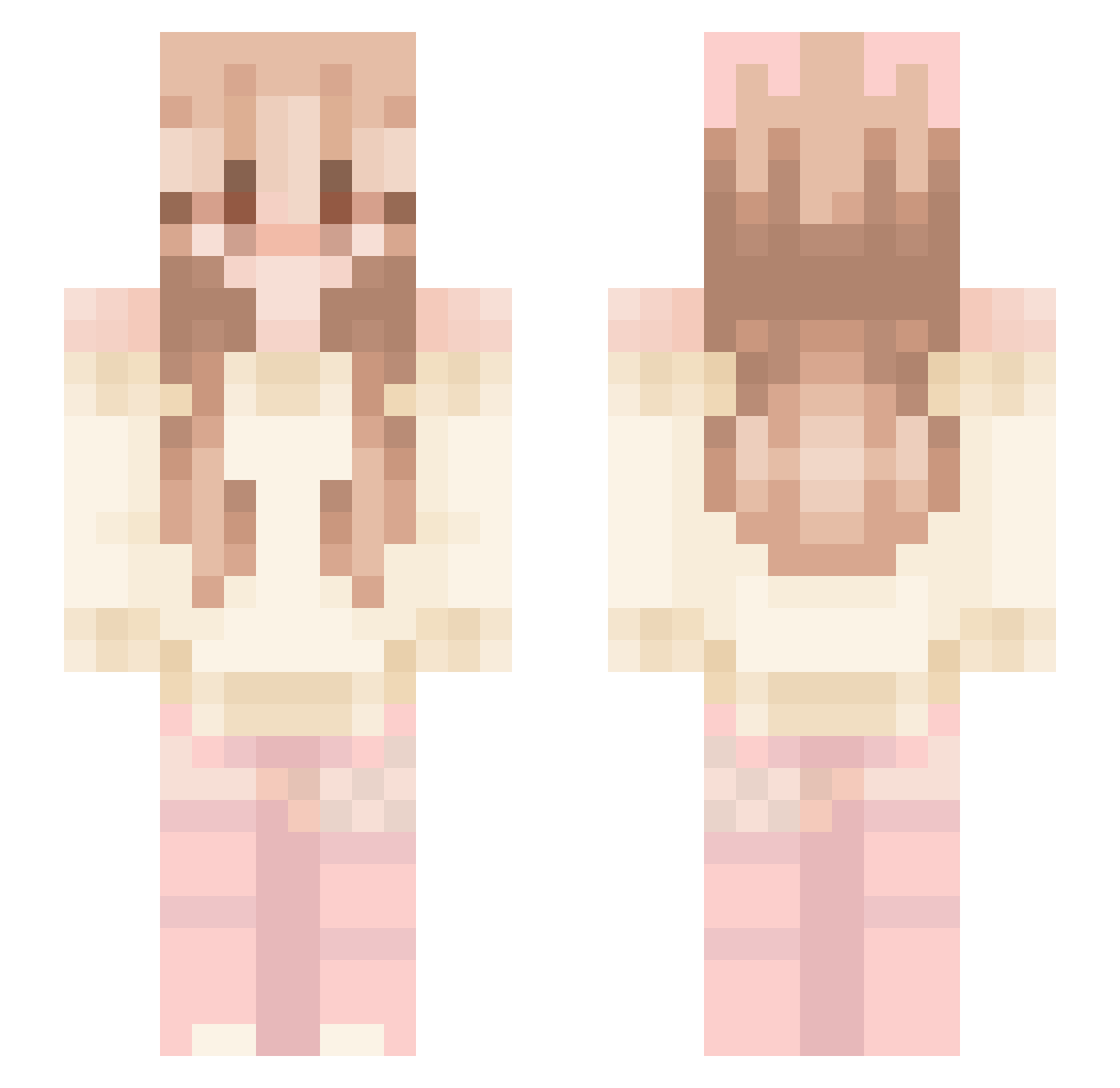PeaNutLiver Minecraft skin, front and back view