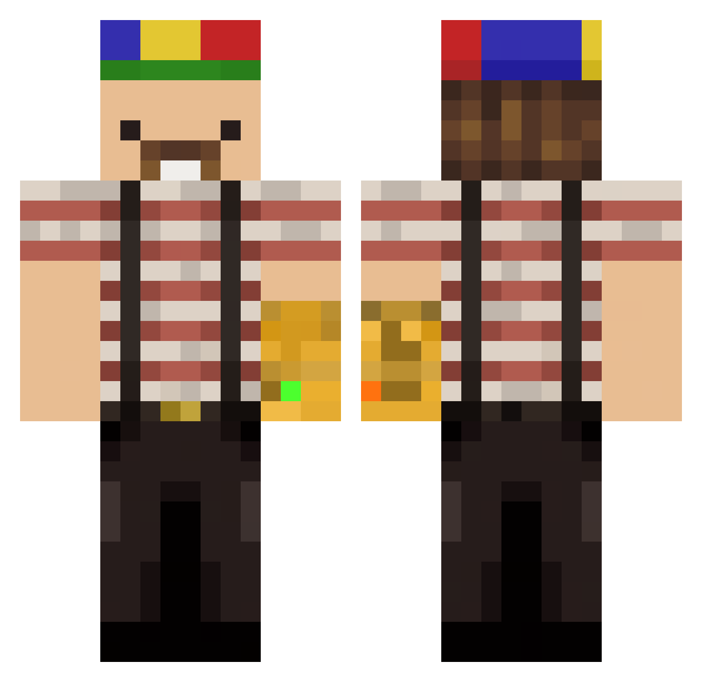 smty_ Minecraft skin, front and back view