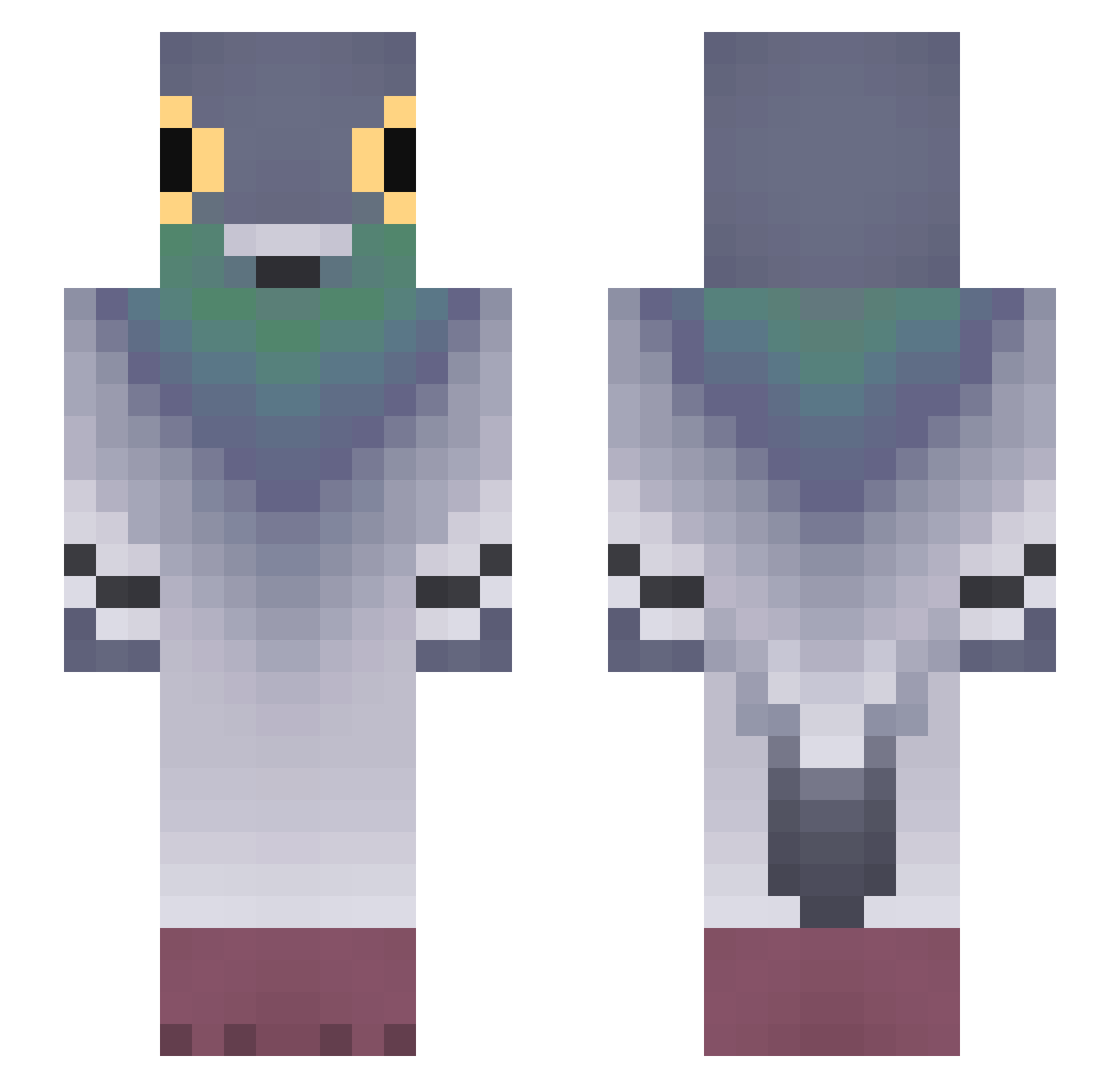 TheRadianceMC Minecraft skin, front and back view