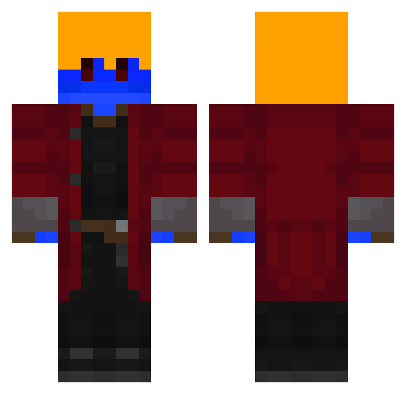 PhantomAce150 Minecraft skin, front and back view