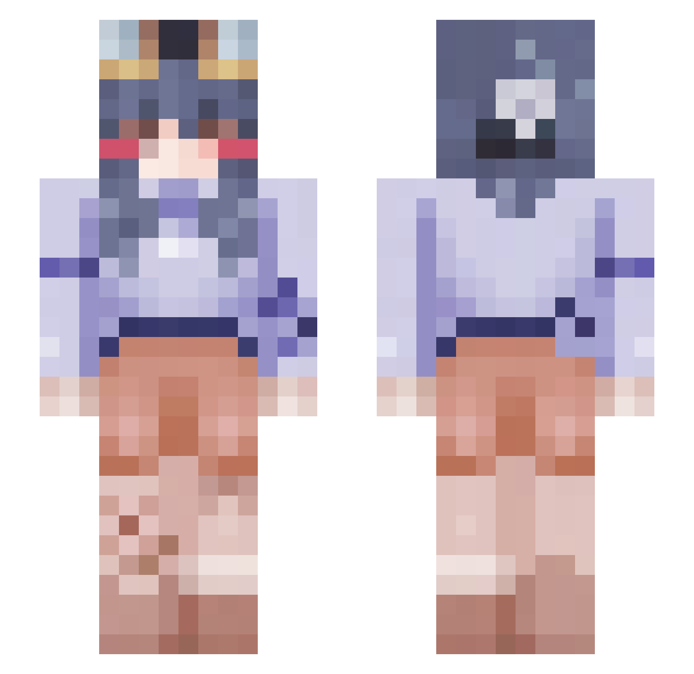 TheShy101 Minecraft skin, front and back view