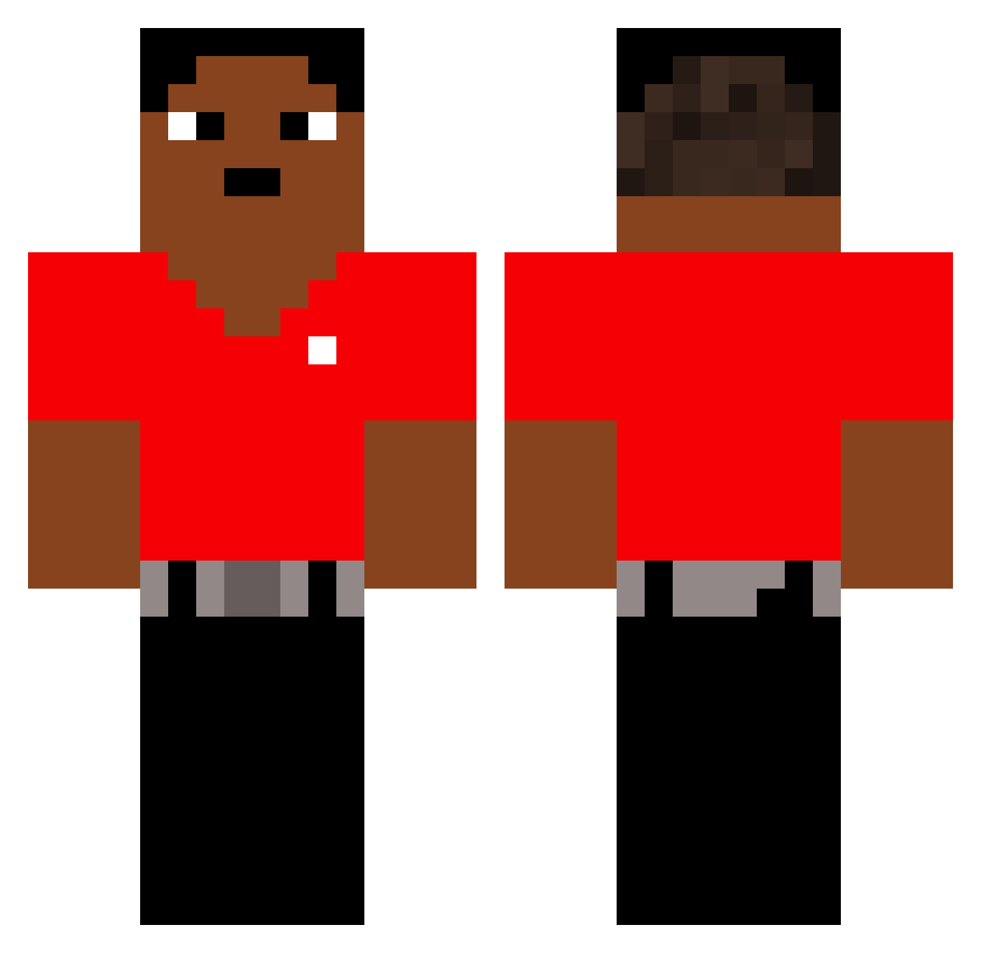 Wasmus9969 Minecraft skin, front and back view