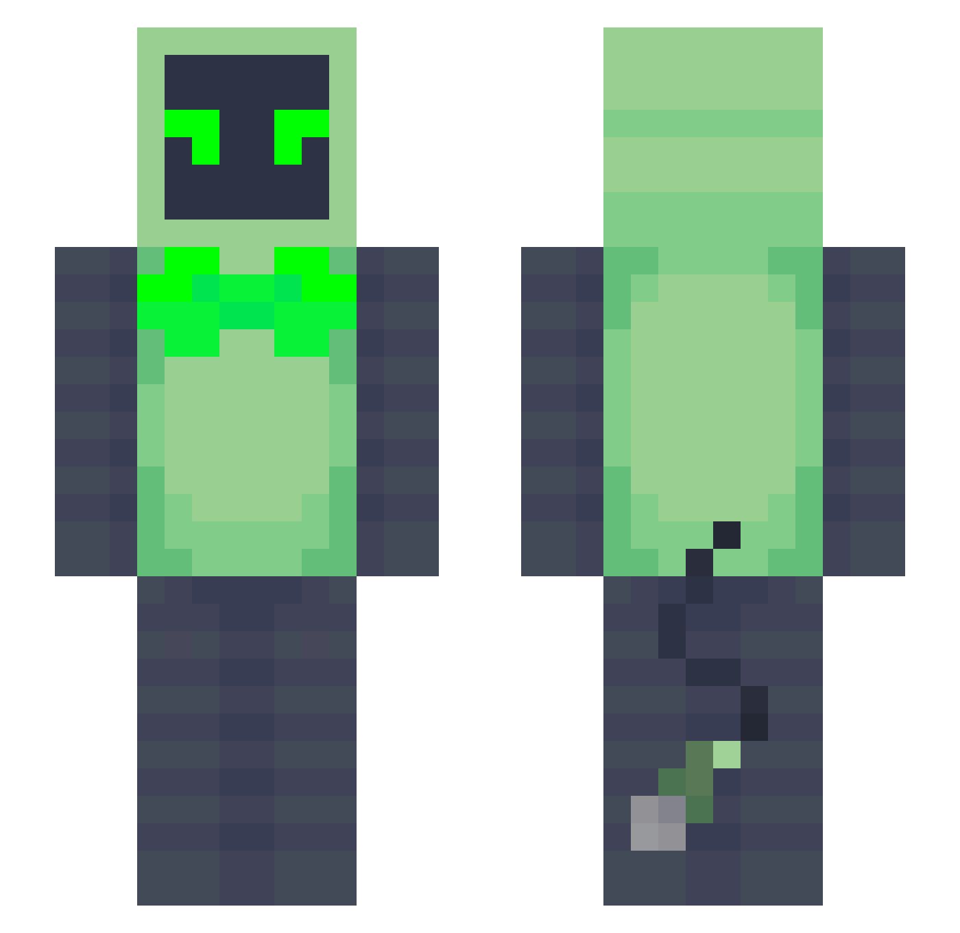 MrHisashi Minecraft skin, front and back view