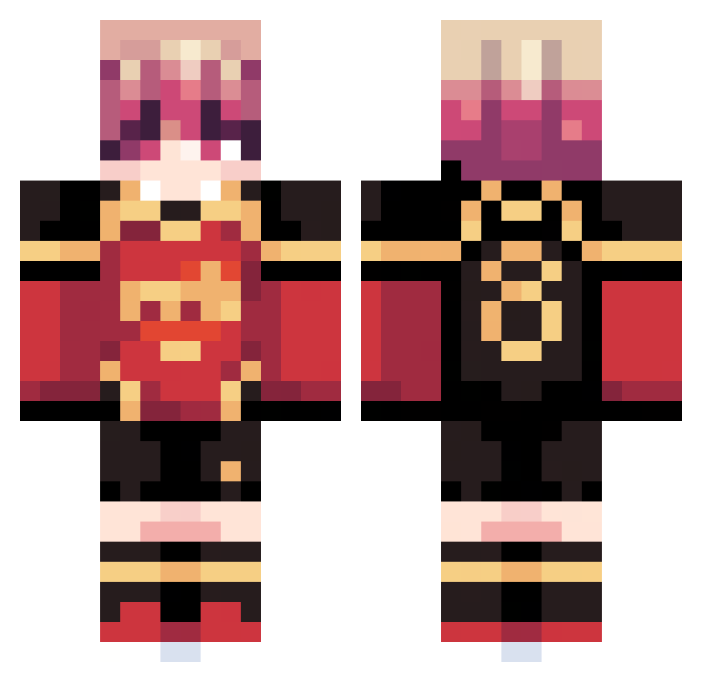 NereaRG Minecraft skin, front and back view