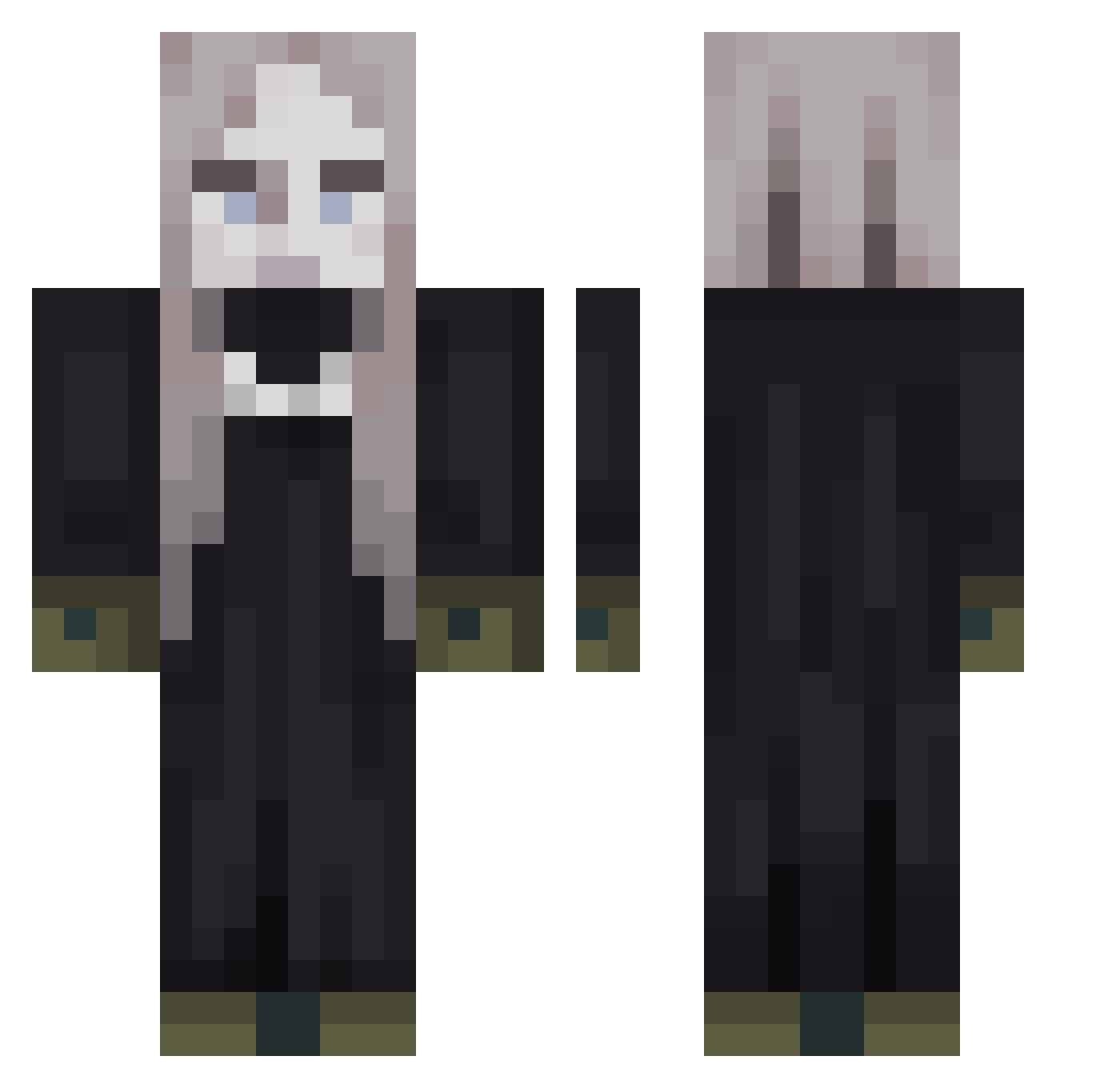 Sparkuality Minecraft skin, front and back view
