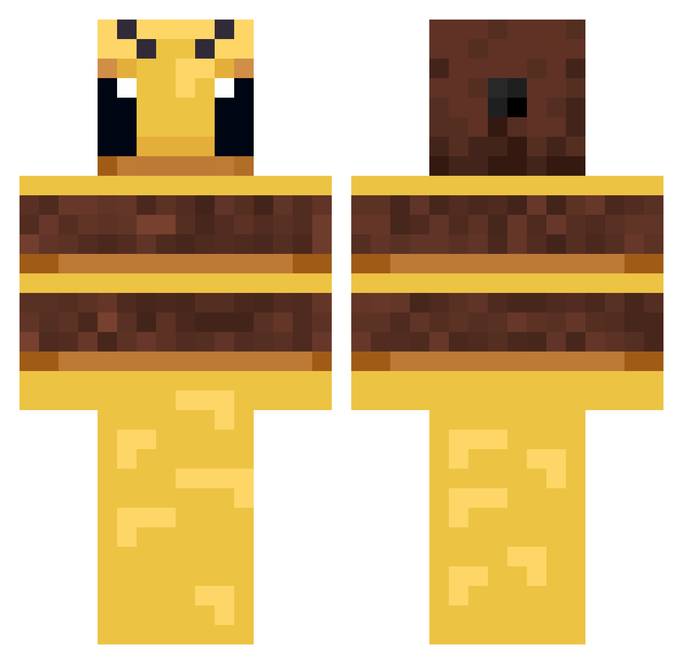 The_Great_Bee Minecraft skin, front and back view