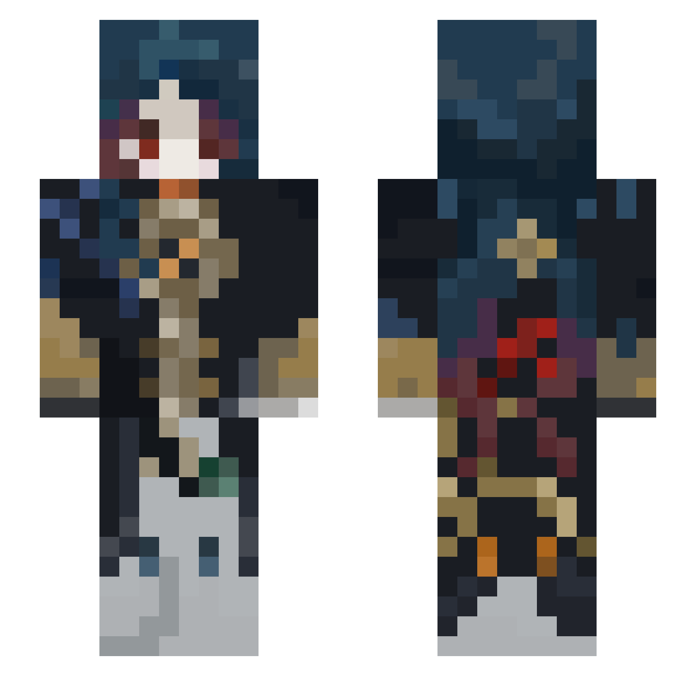 Aether1901 Minecraft skin, front and back view