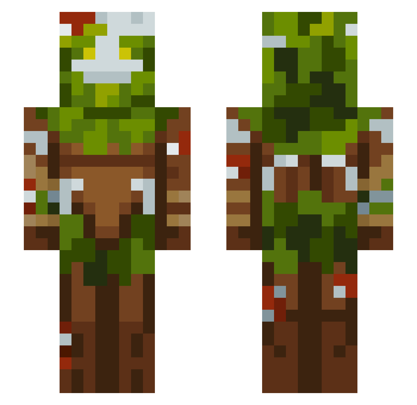 ainedelaforet Minecraft skin, front and back view