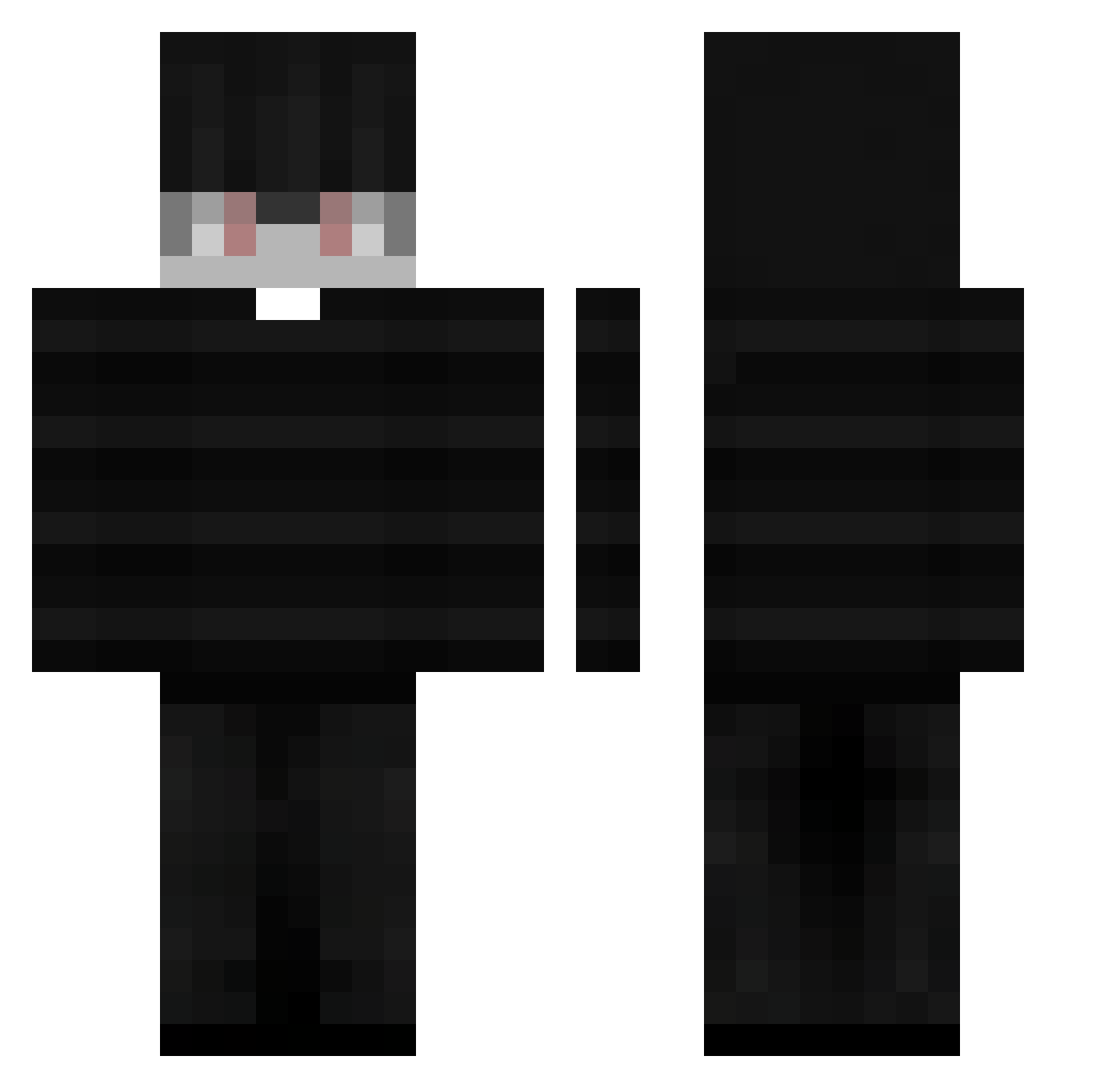 Chicaokk Minecraft skin, front and back view