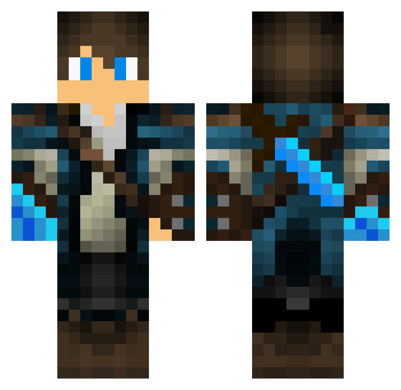 Hox25 Minecraft skin, front and back view