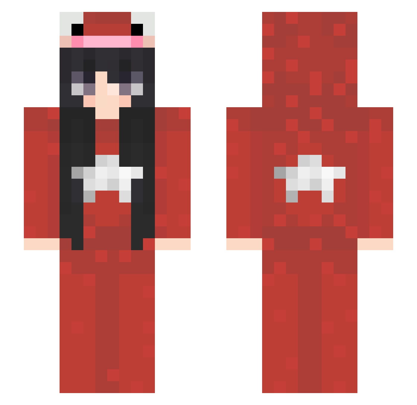Scusate Minecraft skin, front and back view